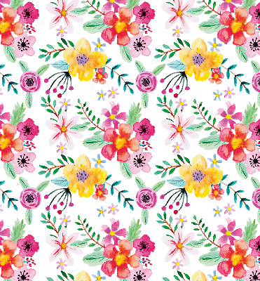 Estor enrollable de tela con estampado de flores pintadas
