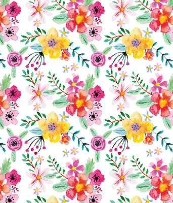 Estor enrollable de tela con estampado de flores pintadas