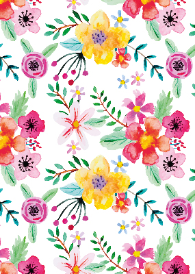 Estor enrollable de tela con estampado de flores pintadas