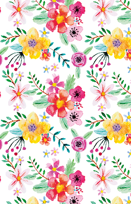 Estor enrollable de tela con estampado de flores pintadas