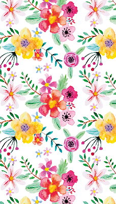 Estor enrollable de tela con estampado de flores pintadas