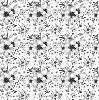 Estor decorativo con diseño de flor dibujada
