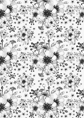 Estor decorativo con diseño de flor dibujada