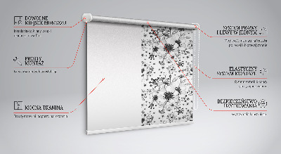 Estor decorativo con diseño de flor dibujada