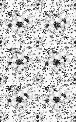 Estor decorativo con diseño de flor dibujada