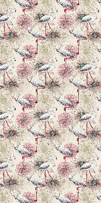 Estor opaco con estampado de flamencos blancos