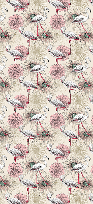 Estor opaco con estampado de flamencos blancos