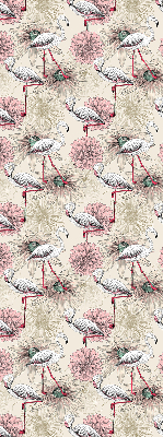 Estor opaco con estampado de flamencos blancos