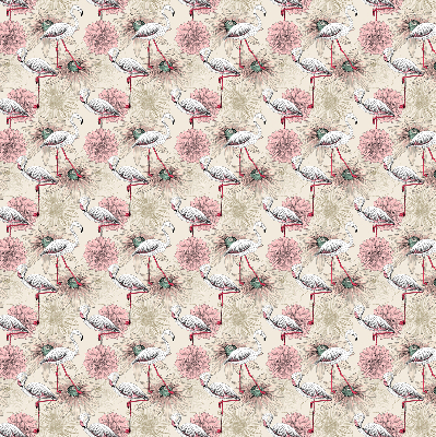 Estor opaco con estampado de flamencos blancos