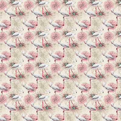 Estor opaco con estampado de flamencos blancos