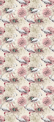 Estor opaco con estampado de flamencos blancos