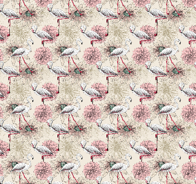 Estor opaco con estampado de flamencos blancos