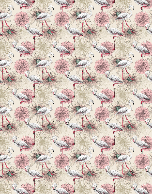 Estor opaco con estampado de flamencos blancos