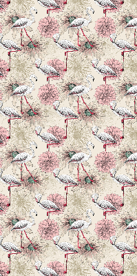 Estor opaco con estampado de flamencos blancos