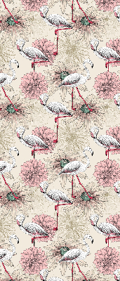 Estor opaco con estampado de flamencos blancos