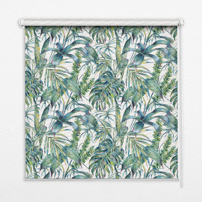 Estor opaco con estampado de hojas tropicales