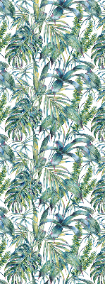 Estor opaco con estampado de hojas tropicales