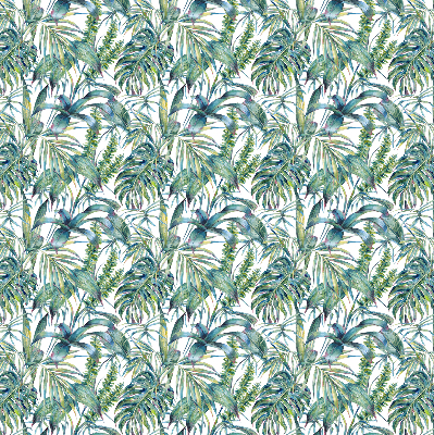 Estor opaco con estampado de hojas tropicales