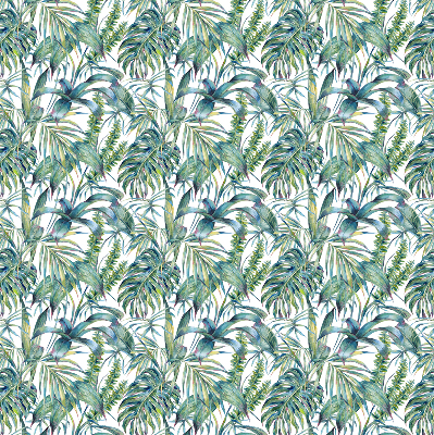 Estor opaco con estampado de hojas tropicales