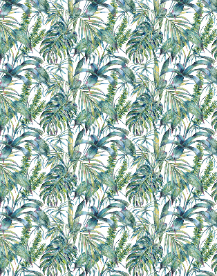 Estor opaco con estampado de hojas tropicales