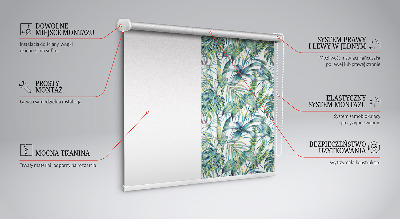 Estor opaco con estampado de hojas tropicales