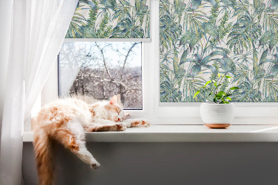 Estor opaco con estampado de hojas tropicales