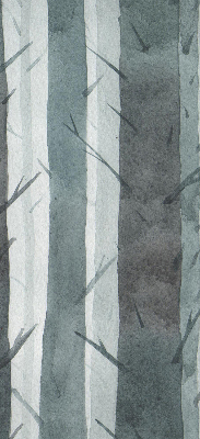 Estor decorativo con diseño de árboles