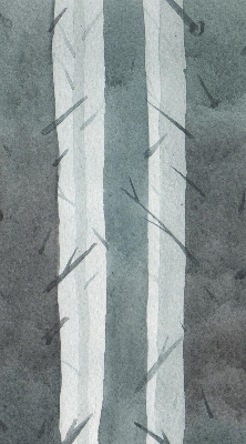 Estor decorativo con diseño de árboles