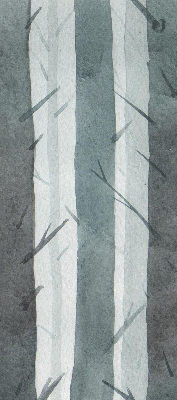 Estor decorativo con diseño de árboles
