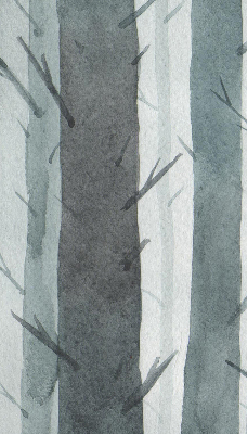 Estor decorativo con diseño de árboles