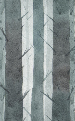 Estor decorativo con diseño de árboles