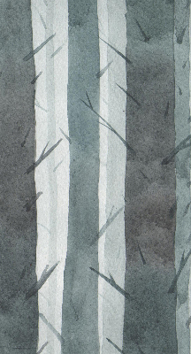 Estor decorativo con diseño de árboles