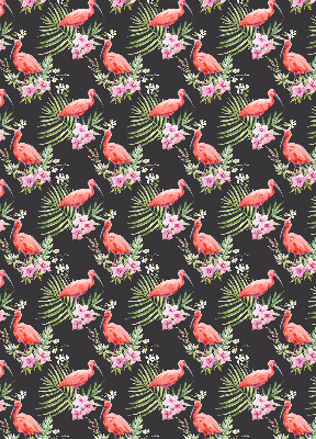 Estor enrollable de tela con diseño de flamencos en plantas