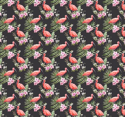 Estor enrollable de tela con diseño de flamencos en plantas