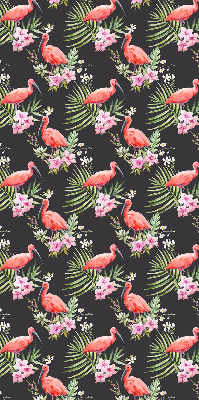 Estor enrollable de tela con diseño de flamencos en plantas