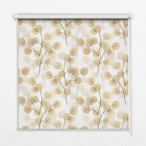 Estor decorativo con ramas amarillas