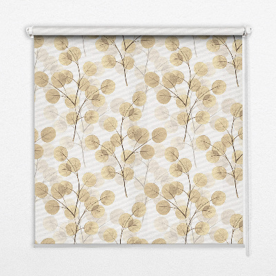 Estor decorativo con ramas amarillas