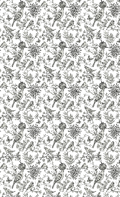 Estor opaco con pájaros y plantas dibujados