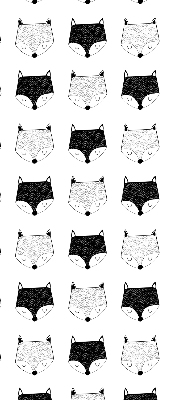 Estor decorativo con cabezas de zorro dibujadas