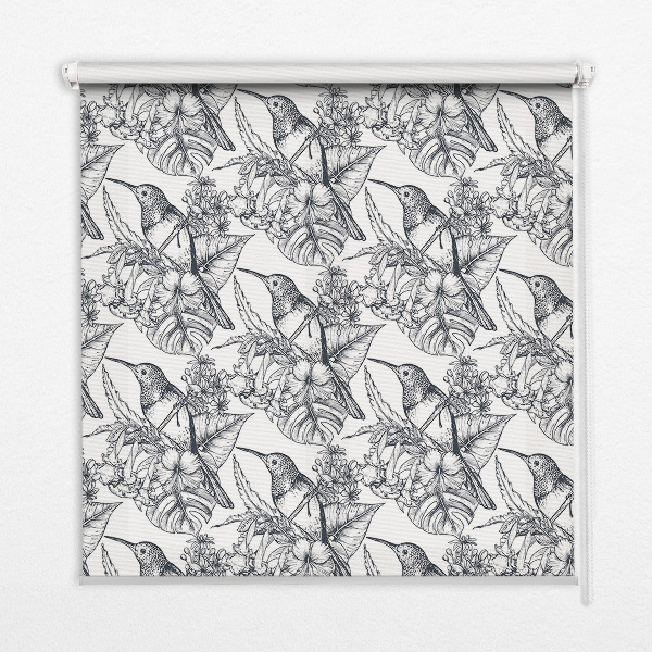 Estor decorativo con flores dibujadas