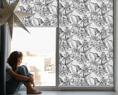 Estor decorativo con flores dibujadas