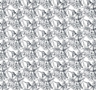 Estor decorativo con flores dibujadas