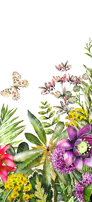 Estor enrollable de tela de flores