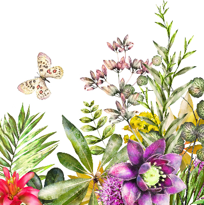 Estor enrollable de tela de flores