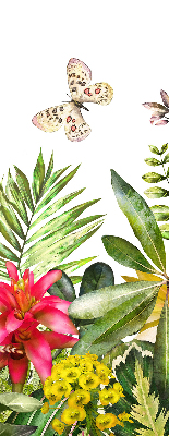 Estor enrollable de tela de flores