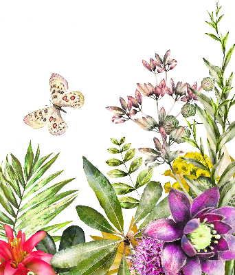 Estor enrollable de tela de flores