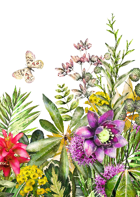 Estor enrollable de tela de flores