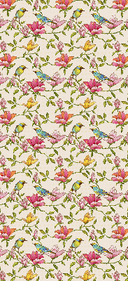 Estor decorativo con pájaros en las flores