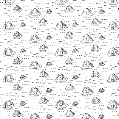 Estor enrollable de tela con dibujo de barcos