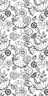 Estor decorativo con diseño de frutas extraídas
